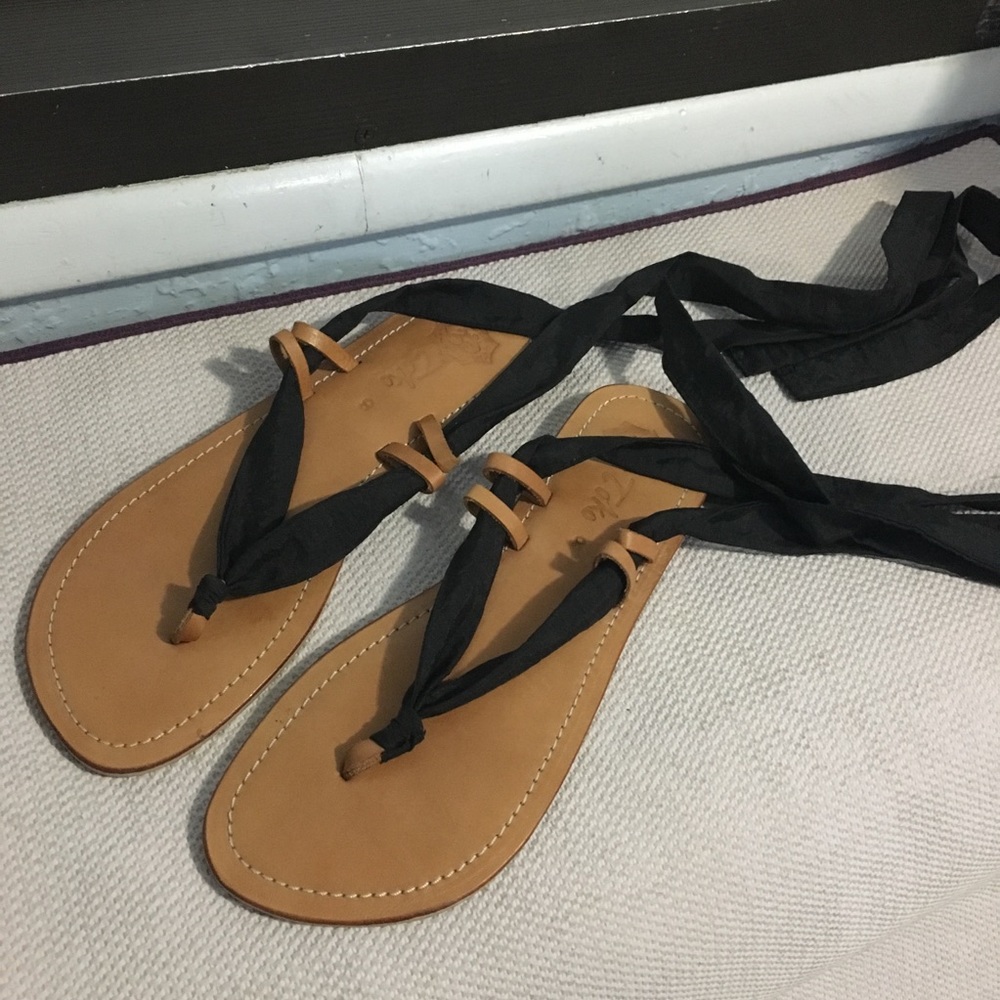 Ankle Wrap Ribbon Sandals 8
